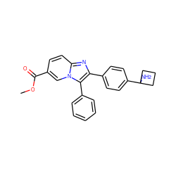 COC(=O)c1ccc2nc(-c3ccc(C4(N)CCC4)cc3)c(-c3ccccc3)n2c1 ZINC000224715982