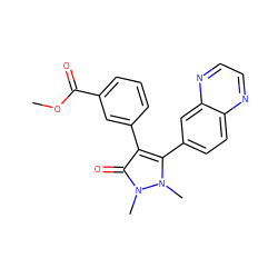 COC(=O)c1cccc(-c2c(-c3ccc4nccnc4c3)n(C)n(C)c2=O)c1 ZINC000045352229