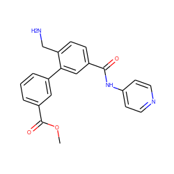 COC(=O)c1cccc(-c2cc(C(=O)Nc3ccncc3)ccc2CN)c1 ZINC000096286479