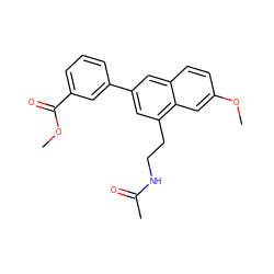 COC(=O)c1cccc(-c2cc(CCNC(C)=O)c3cc(OC)ccc3c2)c1 ZINC000040951612