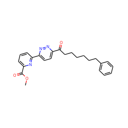 COC(=O)c1cccc(-c2ccc(C(=O)CCCCCCc3ccccc3)nn2)n1 ZINC000040917910