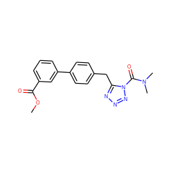 COC(=O)c1cccc(-c2ccc(Cc3nnnn3C(=O)N(C)C)cc2)c1 ZINC000096258188