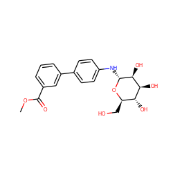 COC(=O)c1cccc(-c2ccc(N[C@H]3O[C@H](CO)[C@@H](O)[C@H](O)[C@@H]3O)cc2)c1 ZINC000116797097