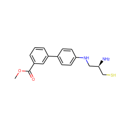 COC(=O)c1cccc(-c2ccc(NC[C@@H](N)CS)cc2)c1 ZINC000013471828