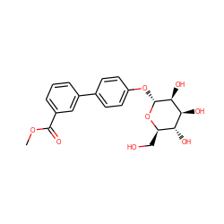 COC(=O)c1cccc(-c2ccc(O[C@H]3O[C@H](CO)[C@@H](O)[C@H](O)[C@@H]3O)cc2)c1 ZINC000064321342