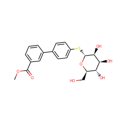 COC(=O)c1cccc(-c2ccc(S[C@H]3O[C@H](CO)[C@@H](O)[C@H](O)[C@@H]3O)cc2)c1 ZINC000116797275