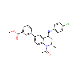 COC(=O)c1cccc(-c2ccc3c(c2)[C@H](Nc2ccc(Cl)cc2)C[C@H](C)N3C(C)=O)c1 ZINC000208306773