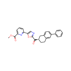 COC(=O)c1cccc(-c2cnc(C(=O)[C@@H]3CCc4cc(-c5ccccc5)ccc4C3)o2)n1 ZINC000071296750