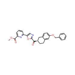 COC(=O)c1cccc(-c2cnc(C(=O)[C@@H]3CCc4cc(OCc5ccccc5)ccc4C3)o2)n1 ZINC000071318405