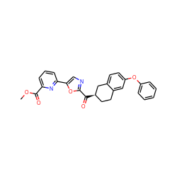 COC(=O)c1cccc(-c2cnc(C(=O)[C@@H]3CCc4cc(Oc5ccccc5)ccc4C3)o2)n1 ZINC000071277232