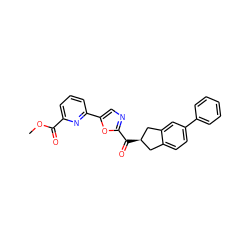 COC(=O)c1cccc(-c2cnc(C(=O)[C@@H]3Cc4ccc(-c5ccccc5)cc4C3)o2)n1 ZINC000071315764