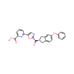 COC(=O)c1cccc(-c2cnc(C(=O)[C@@H]3Cc4ccc(Oc5ccccc5)cc4C3)o2)n1 ZINC000071296756