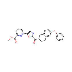 COC(=O)c1cccc(-c2cnc(C(=O)[C@H]3CCc4cc(Oc5ccccc5)ccc4C3)o2)n1 ZINC000071317214