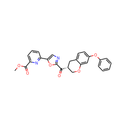 COC(=O)c1cccc(-c2cnc(C(=O)[C@H]3COc4cc(Oc5ccccc5)ccc4C3)o2)n1 ZINC000169336449