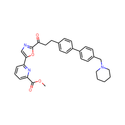 COC(=O)c1cccc(-c2cnc(C(=O)CCc3ccc(-c4ccc(CN5CCCCC5)cc4)cc3)o2)n1 ZINC000029136111