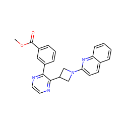 COC(=O)c1cccc(-c2nccnc2C2CN(c3ccc4ccccc4n3)C2)c1 ZINC000072318356