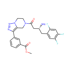 COC(=O)c1cccc(-c2nnn3c2CN(C(=O)C[C@H](N)Cc2cc(F)c(F)cc2F)CC3)c1 ZINC000066075767