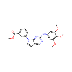 COC(=O)c1cccc(-n2ccc3cnc(Nc4cc(OC)c(OC)c(OC)c4)nc32)c1 ZINC000036348831