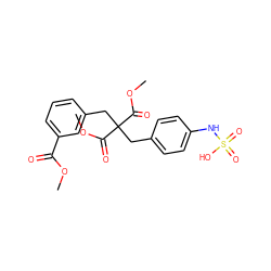 COC(=O)c1cccc(CC(Cc2ccc(NS(=O)(=O)O)cc2)(C(=O)OC)C(=O)OC)c1 ZINC000036179190