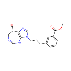 COC(=O)c1cccc(CCCn2cnc3c2NC=NC[C@@H]3O)c1 ZINC000013807712