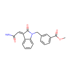 COC(=O)c1cccc(CN2C(=O)/C(=C/C(N)=O)c3ccccc32)c1 ZINC000049052771