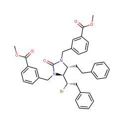 COC(=O)c1cccc(CN2C(=O)N(Cc3cccc(C(=O)OC)c3)[C@H](CCc3ccccc3)[C@H]2[C@@H](Br)Cc2ccccc2)c1 ZINC000003951637