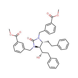 COC(=O)c1cccc(CN2C(=O)N(Cc3cccc(C(=O)OC)c3)[C@H](CCc3ccccc3)[C@H]2[C@@H](O)Cc2ccccc2)c1 ZINC000003951636