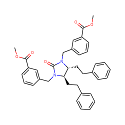 COC(=O)c1cccc(CN2C(=O)N(Cc3cccc(C(=O)OC)c3)[C@H](CCc3ccccc3)[C@H]2CCc2ccccc2)c1 ZINC000003951638