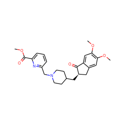 COC(=O)c1cccc(CN2CCC(C[C@@H]3Cc4cc(OC)c(OC)cc4C3=O)CC2)n1 ZINC001231426850