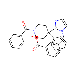 COC(=O)c1cccc(Cn2ccnc2C2(c3ccccc3)CCN(C(=O)c3ccccc3)CC2)c1 ZINC000028822948