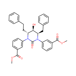 COC(=O)c1cccc(N2C(=O)N(c3cccc(C(=O)OC)c3)[C@H](Cc3ccccc3)[C@H](O)[C@H]2CCc2ccccc2)c1 ZINC000028127081