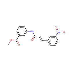 COC(=O)c1cccc(NC(=O)/C=C/c2cccc([N+](=O)[O-])c2)c1 ZINC000000063882