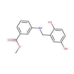 COC(=O)c1cccc(NCc2cc(O)ccc2O)c1 ZINC000013732202