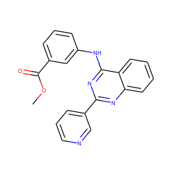 COC(=O)c1cccc(Nc2nc(-c3cccnc3)nc3ccccc23)c1 ZINC000000947594