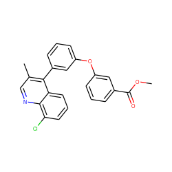 COC(=O)c1cccc(Oc2cccc(-c3c(C)cnc4c(Cl)cccc34)c2)c1 ZINC000040835965