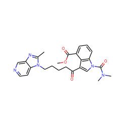 COC(=O)c1cccc2c1c(C(=O)CCCCn1c(C)nc3cnccc31)cn2C(=O)N(C)C ZINC000013776669