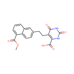 COC(=O)c1cccc2cc(CCc3c(C(=O)O)[nH]c(=O)[nH]c3=O)ccc12 ZINC001772648053