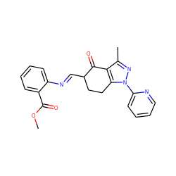 COC(=O)c1ccccc1/N=C/C1CCc2c(c(C)nn2-c2ccccn2)C1=O ZINC000101928664