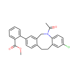 COC(=O)c1ccccc1-c1ccc2c(c1)CN(C(C)=O)c1ccc(Cl)cc1CC2 ZINC000028572203