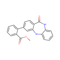 COC(=O)c1ccccc1-c1ccc2c(c1)Nc1ccccc1NC2=O ZINC000063540156