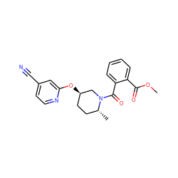 COC(=O)c1ccccc1C(=O)N1C[C@H](Oc2cc(C#N)ccn2)CC[C@H]1C ZINC000299851816