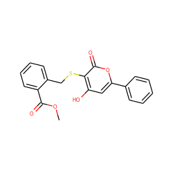 COC(=O)c1ccccc1CSc1c(O)cc(-c2ccccc2)oc1=O ZINC000006482709