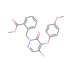 COC(=O)c1ccccc1Cn1ncc(Cl)c(Oc2ccc(OC)cc2)c1=O ZINC000073257547