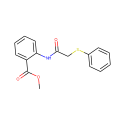 COC(=O)c1ccccc1NC(=O)CSc1ccccc1 ZINC000002961933