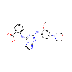 COC(=O)c1ccccc1Nc1nc(Nc2ccc(N3CCOCC3)cc2OC)nc2nccn12 ZINC000299871134
