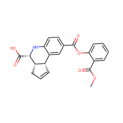 COC(=O)c1ccccc1OC(=O)c1ccc2c(c1)[C@@H]1C=CC[C@@H]1[C@H](C(=O)O)N2 ZINC000001138865