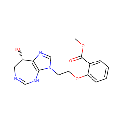 COC(=O)c1ccccc1OCCn1cnc2c1NC=NC[C@@H]2O ZINC000013807732