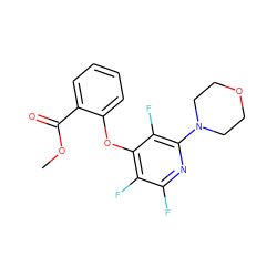 COC(=O)c1ccccc1Oc1c(F)c(F)nc(N2CCOCC2)c1F ZINC000008801919