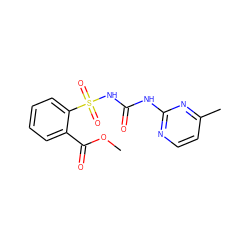 COC(=O)c1ccccc1S(=O)(=O)NC(=O)Nc1nccc(C)n1 ZINC000039008242