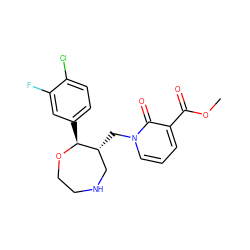 COC(=O)c1cccn(C[C@@H]2CNCCO[C@H]2c2ccc(Cl)c(F)c2)c1=O ZINC000115733230